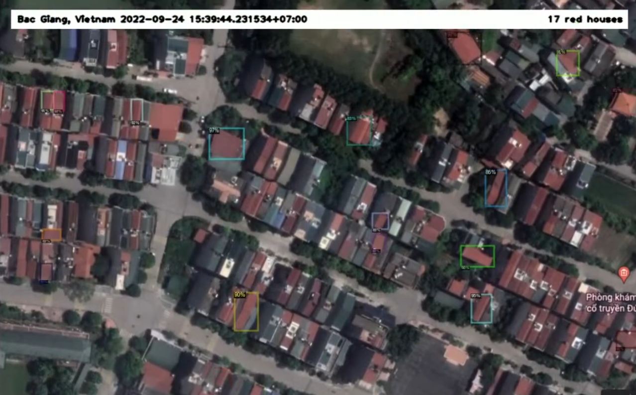 Red Roof Detection and Counting